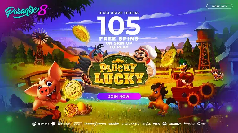 Paradise 8 Casino - Plucky Lucky