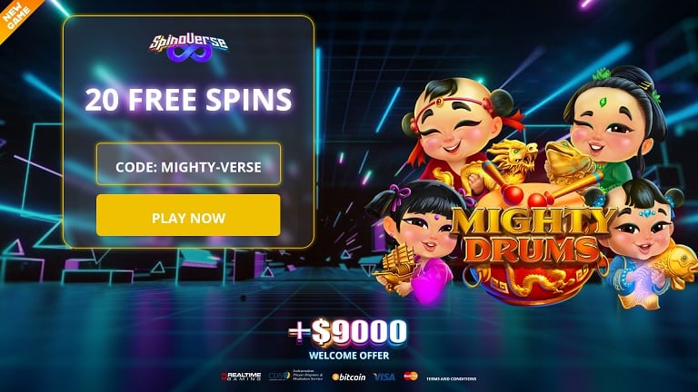 SpinoVerse Casino - Mighty Drums Free Spins